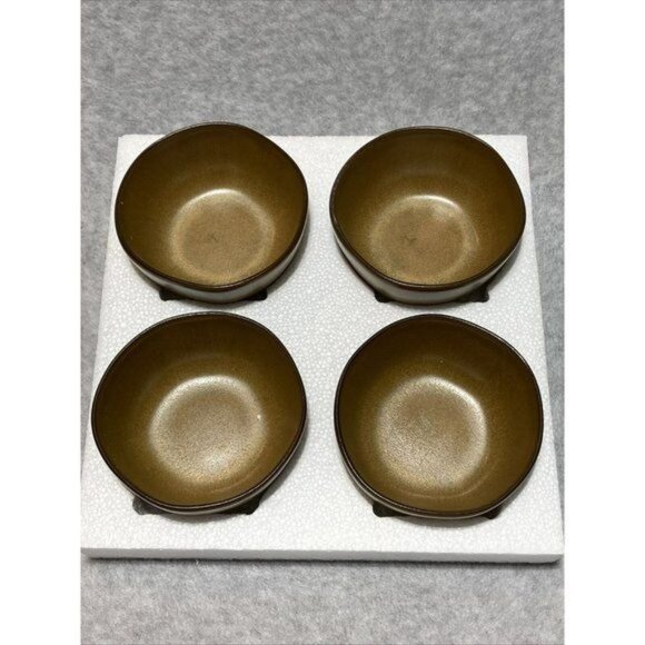 Gold Matte Stoneware Mini Bowls Set Of 4 Hearth and Hand Magnolia Dessert Snack - Picture 7 of 9